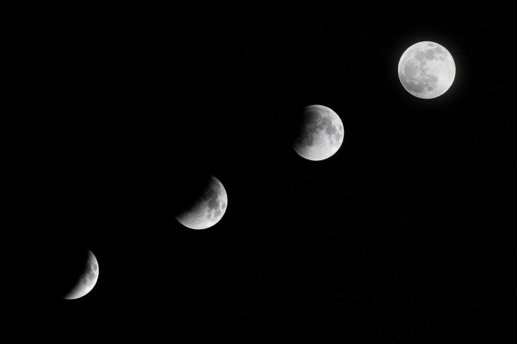 moon, moon phases, nature, night sky, sky